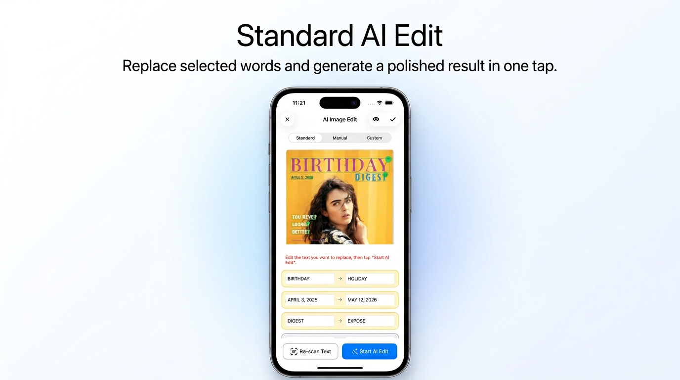 EditShot AI editing screen